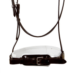 Bride en cuir lisse de dressage Dressage+ Equestro Marron foncé