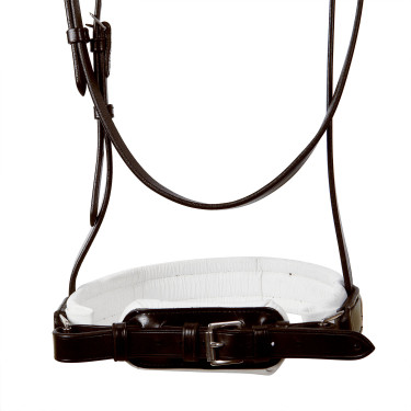 Bride en cuir lisse de dressage Dressage+ Equestro Marron foncé