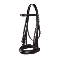 Bride de dressage en cuir Dressage Equestro Noir