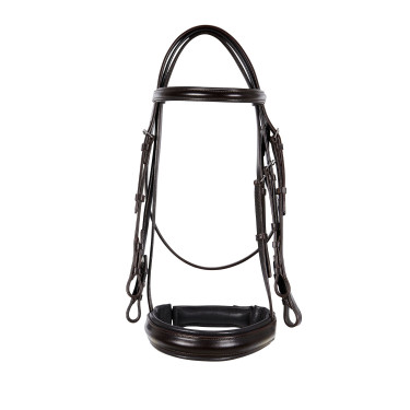 Bride de dressage en cuir Dressage Equestro Marron foncé