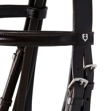 Bride de dressage en cuir Dressage Equestro Marron foncé