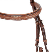 Bride avec muserolle mexicaine et mouton synthétique Equestro Cognac Marron Bride avec muserolle mexicaine et mouton synthétique Equestro Cognac Marron