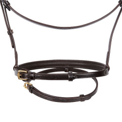 Bride anglaise en cuir clincher sans rênes Equestro Marron foncé