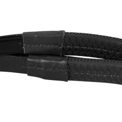 Bride anglaise en cuir avec rênes en caoutchouc Genesis Equestro Noir