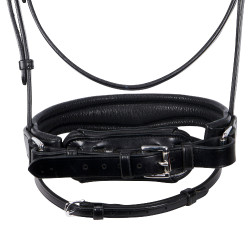 Bride anglaise en cuir avec paillettes sans rênes Equestro Noir