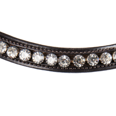 Bride anglaise en cuir avec paillettes sans rênes Equestro Bride anglaise en cuir avec paillettes sans rênes Equestro