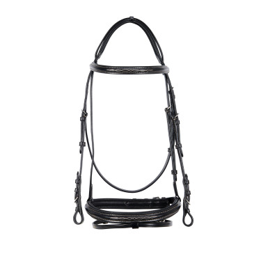 Bride anglaise en cuir avec broderies Deco Equestro Bride anglaise en cuir avec broderies Deco Equestro