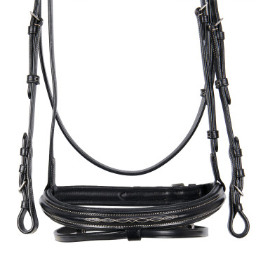 Bride anglaise en cuir avec broderies Deco Equestro Bride anglaise en cuir avec broderies Deco Equestro