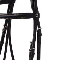 Bride anglaise en cuir avec broderies Deco Equestro Noir