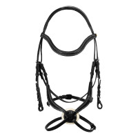 Bride anatomique en cuir mexicain Equestro Noir Bride anatomique en cuir mexicain Equestro Noir