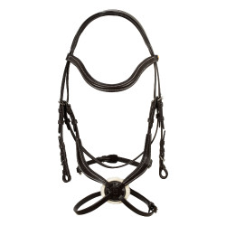 Bride anatomique en cuir mexicain Equestro Marron foncé Bride anatomique en cuir mexicain Equestro Marron foncé