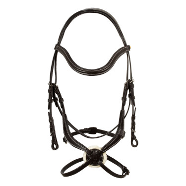 Bride anatomique en cuir mexicain Equestro Marron foncé Bride anatomique en cuir mexicain Equestro Marron foncé