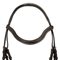 Bride anatomique en cuir mexicain Equestro Marron foncé