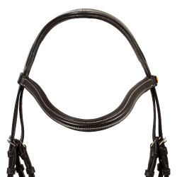 Bride anatomique en cuir mexicain Equestro Marron foncé Bride anatomique en cuir mexicain Equestro Marron foncé