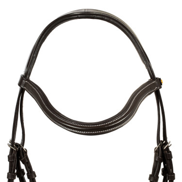 Bride anatomique en cuir mexicain Equestro Marron foncé Bride anatomique en cuir mexicain Equestro Marron foncé