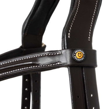 Bride anatomique en cuir mexicain Equestro Marron foncé Bride anatomique en cuir mexicain Equestro Marron foncé