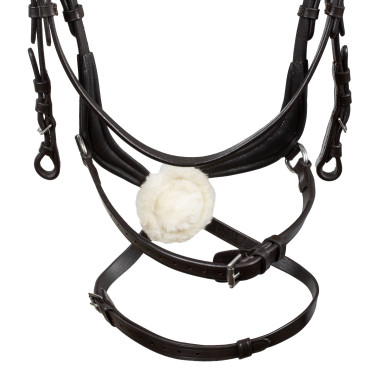 Bride anatomique en cuir mexicain Equestro Marron foncé Bride anatomique en cuir mexicain Equestro Marron foncé