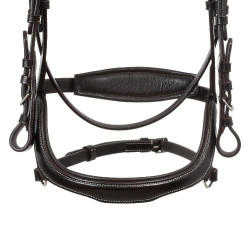 Bride anatomique avec surpiqûres contrastantes Micklem Equestro Marron foncé