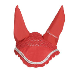 Bonnet anti-mouches tricoté avec cordura Equestro Rouge