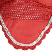 Bonnet anti-mouches tricoté avec cordura Equestro Rouge