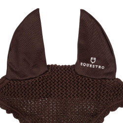 Bonnet anti-mouches poney en coton avec oreilles élastiques Equestro Marron Bonnet anti-mouches poney en coton avec oreilles élastiques Equestro Marron
