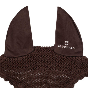 Bonnet anti-mouches poney en coton avec oreilles élastiques Equestro Marron Bonnet anti-mouches poney en coton avec oreilles élastiques Equestro Marron