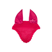 Bonnet anti-mouches poney en coton avec oreilles élastiques Equestro Fuchsia Rose