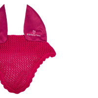 Bonnet anti-mouches poney en coton avec oreilles élastiques Equestro Fuchsia Rose