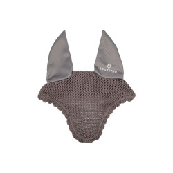 Bonnet anti-mouches poney en coton avec oreilles élastiques Equestro Gris Bonnet anti-mouches poney en coton avec oreilles élastiques Equestro Gris