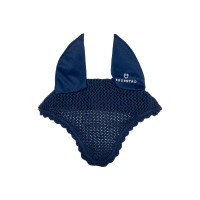 Bonnet anti-mouches poney en coton avec oreilles élastiques Equestro Marine