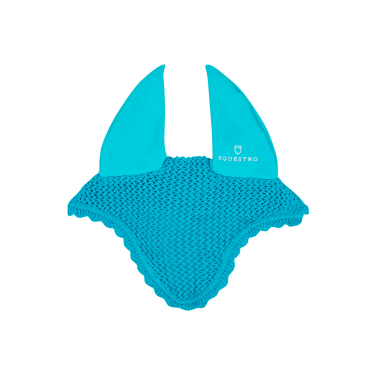 Bonnet anti-mouches poney en coton avec oreilles élastiques Equestro Turquoise Bleu Bonnet anti-mouches poney en coton avec oreilles élastiques Equestro Turquoise Bleu