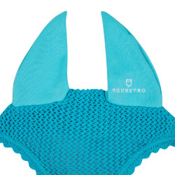 Bonnet anti-mouches poney en coton avec oreilles élastiques Equestro Turquoise Bleu Bonnet anti-mouches poney en coton avec oreilles élastiques Equestro Turquoise Bleu
