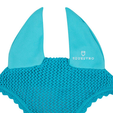 Bonnet anti-mouches poney en coton avec oreilles élastiques Equestro Turquoise Bleu Bonnet anti-mouches poney en coton avec oreilles élastiques Equestro Turquoise Bleu