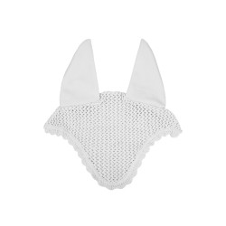 Bonnet anti-mouches poney en coton avec oreilles élastiques Equestro Blanc Bonnet anti-mouches poney en coton avec oreilles élastiques Equestro Blanc