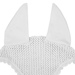 Bonnet anti-mouches poney en coton avec oreilles élastiques Equestro Blanc Bonnet anti-mouches poney en coton avec oreilles élastiques Equestro Blanc