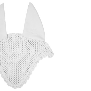 Bonnet anti-mouches poney en coton avec oreilles élastiques Equestro Blanc Bonnet anti-mouches poney en coton avec oreilles élastiques Equestro Blanc