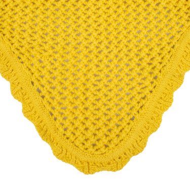 Bonnet anti-mouches poney en coton avec oreilles élastiques Equestro Jaune Bonnet anti-mouches poney en coton avec oreilles élastiques Equestro Jaune