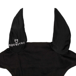 Bonnet anti-mouches poney avec oreilles élastiques collection basique Equestro Noir Bonnet anti-mouches poney avec oreilles élastiques collection basique Equestro Noir