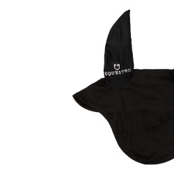 Bonnet anti-mouches poney avec oreilles élastiques collection basique Equestro Noir Bonnet anti-mouches poney avec oreilles élastiques collection basique Equestro Noir