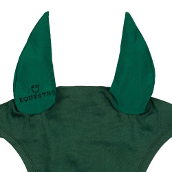 Bonnet anti-mouches poney avec oreilles élastiques collection basique Equestro Vert Bonnet anti-mouches poney avec oreilles élastiques collection basique Equestro Vert
