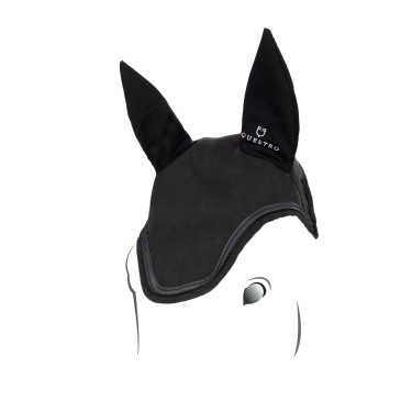 Bonnet anti-mouches en tissu technique stretch avec logo collection Elegance Equestro Noir Bonnet anti-mouches en tissu technique stretch avec logo collection Elegance Equestro Noir