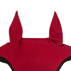 Bonnet anti-mouches en tissu technique GP Equestro Vin / noir Rouge