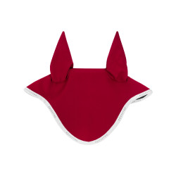 Bonnet anti-mouches en tissu technique GP Equestro Vin / blanc Rouge