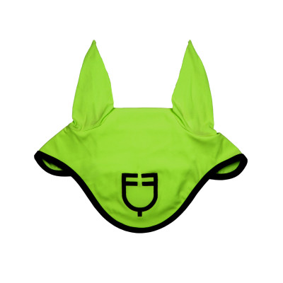 Bonnet anti-mouches en tissu technique édition Black Line Equestro Vert citron