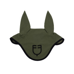 Bonnet anti-mouches en tissu technique édition Black Line Equestro Vert foncé / noir
