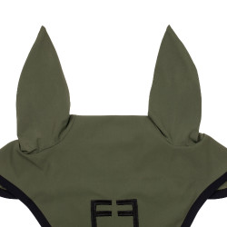 Bonnet anti-mouches en tissu technique édition Black Line Equestro Vert foncé / noir