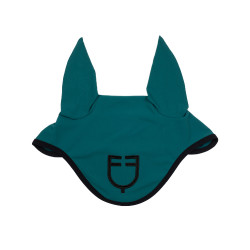 Bonnet anti-mouches en tissu technique édition Black Line Equestro Pétrol Bleu