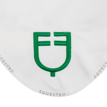 Bonnet anti-mouches en tissu technique avec logo multicolore Equestro Blanc / blanc / vert patriote
