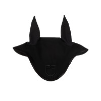 Bonnet anti-mouches en tissu technique avec logo GP Equestro Noir / noir Bonnet anti-mouches en tissu technique avec logo GP Equestro Noir / noir