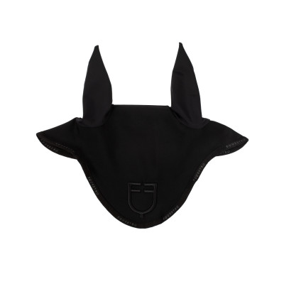 Bonnet anti-mouches en tissu technique avec logo GP Equestro Noir / noir